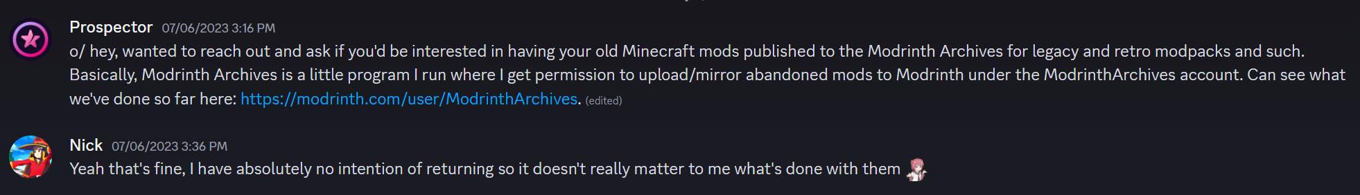 Discord screenshot showing permission to upload