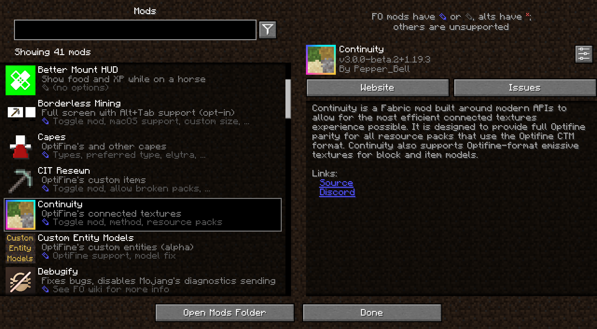 Mod menu
