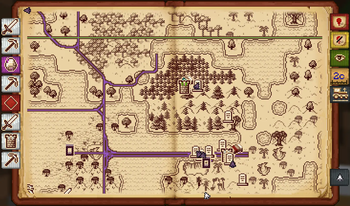 Map with Train Tracks