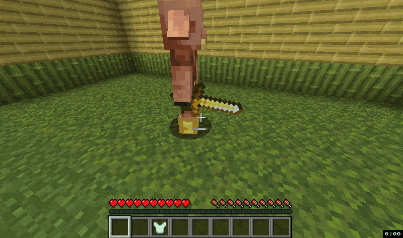 Piglin and golden trimmed armor