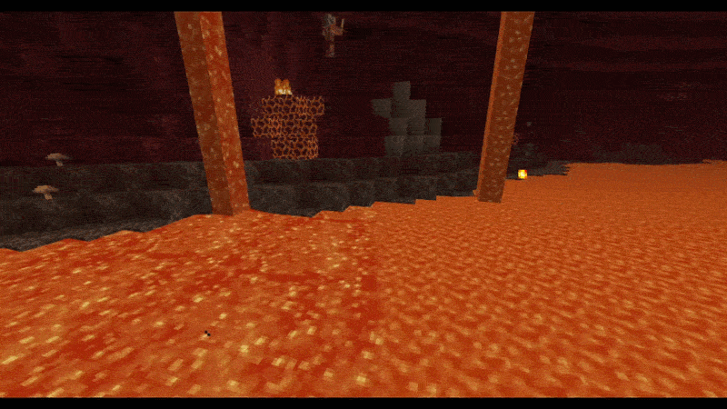 Comparison between BigWater lava and vanilla lava