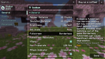 Video Settings (Sodium)