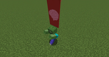 Zombie wearing banner