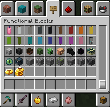Timefall Coin and Timefall Coin Pile in Creative Tab