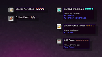 Armor and Food icons