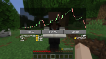 Croupier shows player the iron ingot market