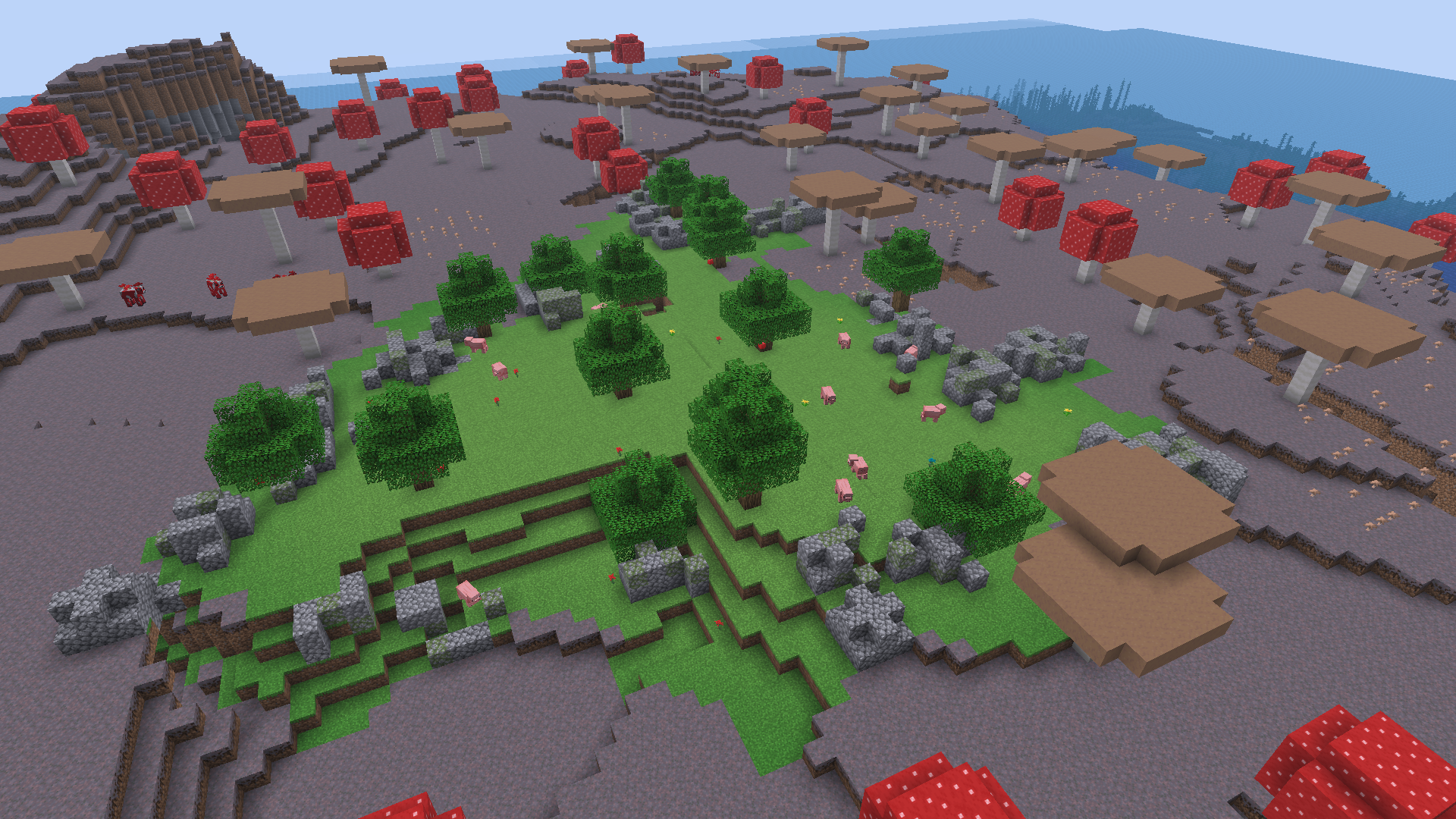 Petrified plains in the middle of a mushroom island