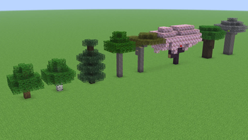 All the biome variants of petrified trees