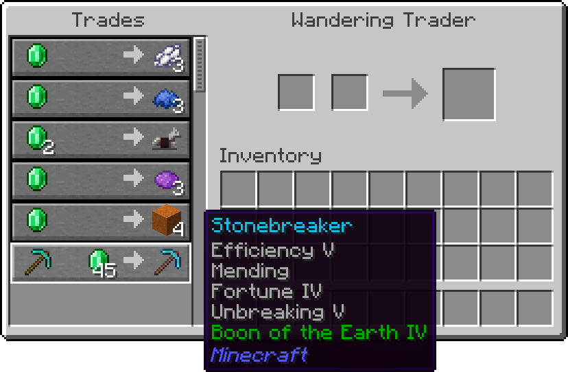 Wandering Trader UI A wandering trader with new and stronger trades
