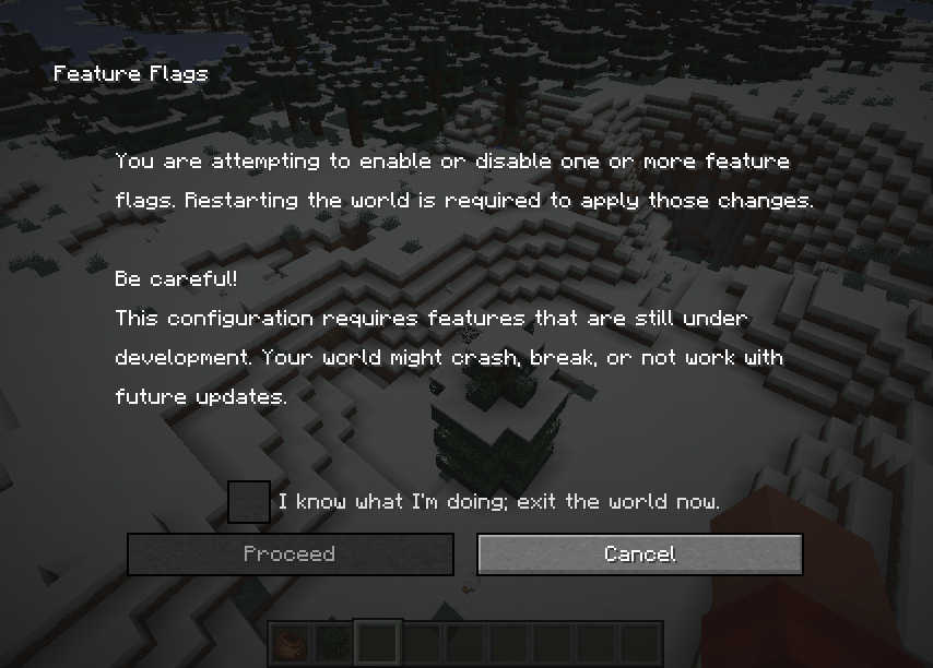 Feature Flag warning (1.20 style)