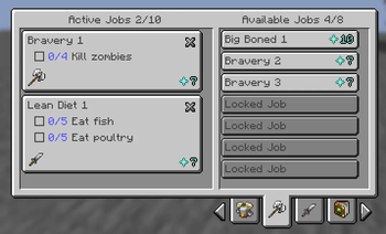 Example jobs menu