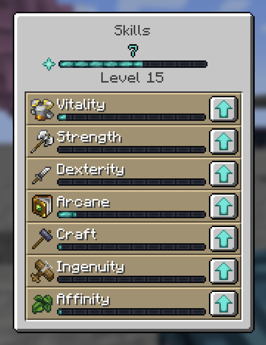 Example skills menu