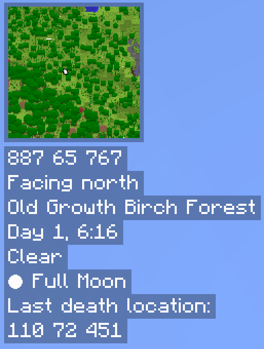 Full info overlay