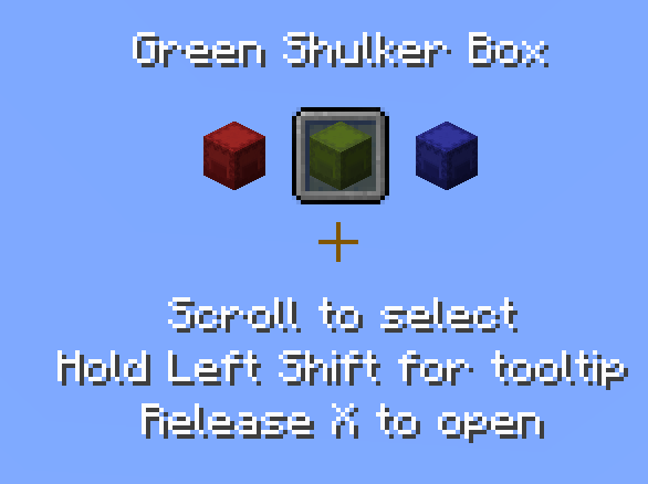 Shulker selection widget