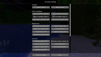 Ok Zoomer's config screen