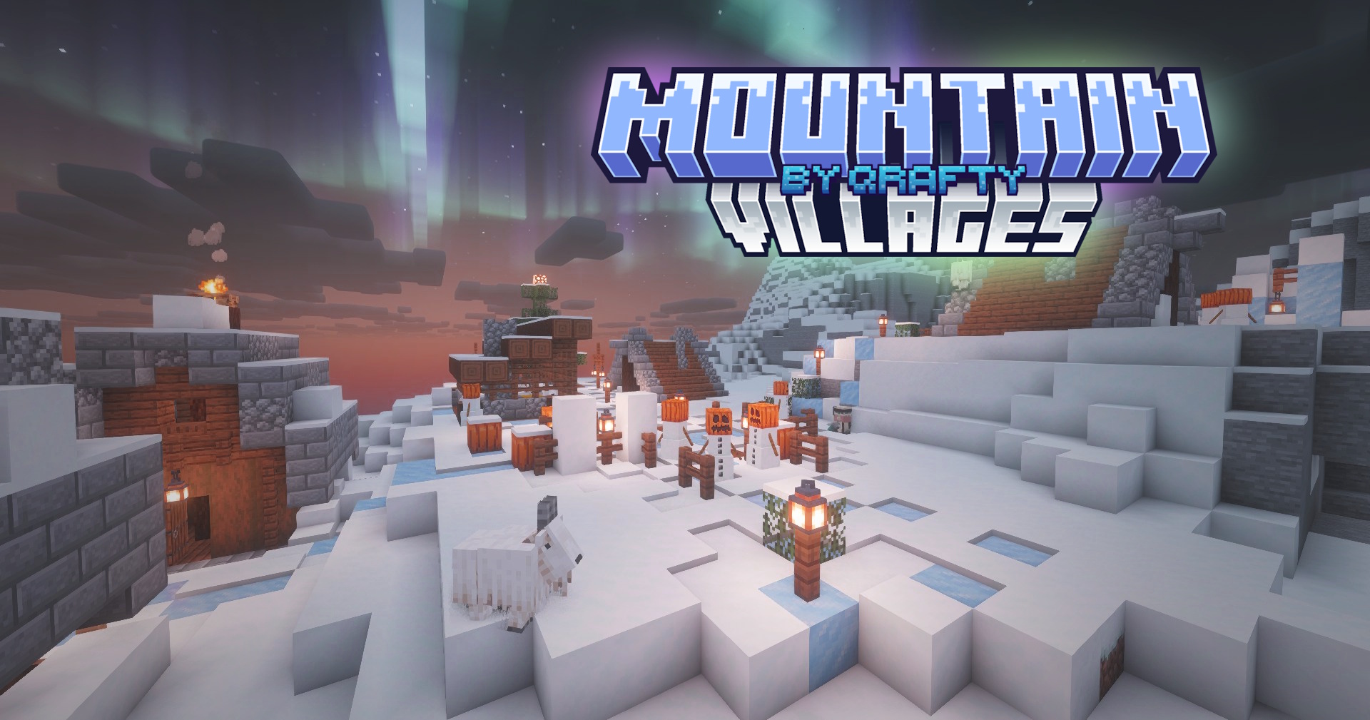 mountain villages (minecraft) with header image as overlay
