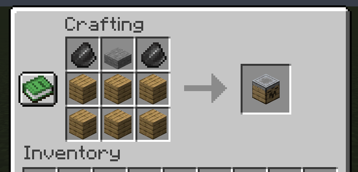flint | stone_slab | flint on top, 6 planks on bottom