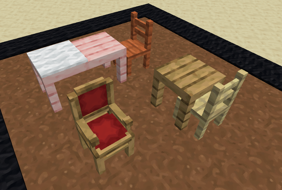 Tables and chairs