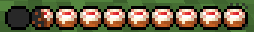 Close up of the cake hunger bar sprites