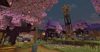 A base in a cherry grove (Machinery) / Player-made
