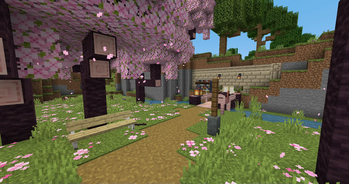 A base in a cherry grove / Player-made (old image)
