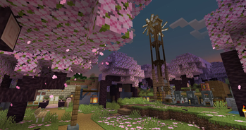 A base in a cherry grove (Machinery) / Player-made (Old image)