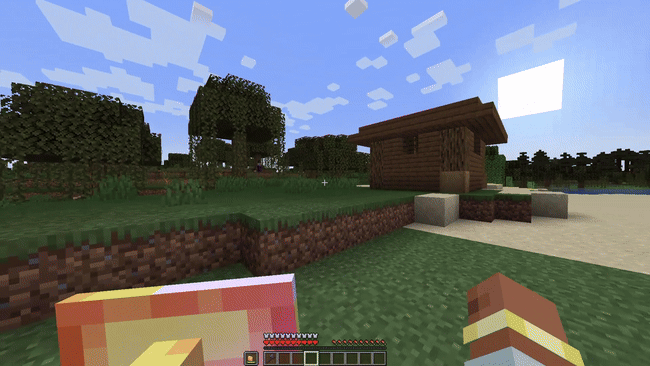 Gif of a player using a Turning Buckler to jump off of a block, hitting a Witch when they land.