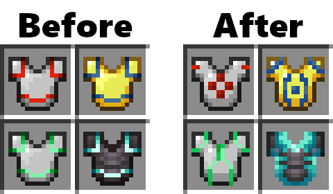 A before and after of mod installation