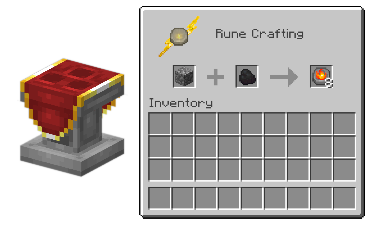 Crafting runes at altar