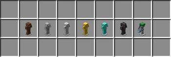 A neatly organized collection of armor sets