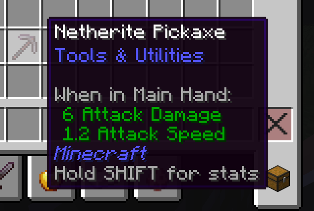 Hold SHIFT for stats