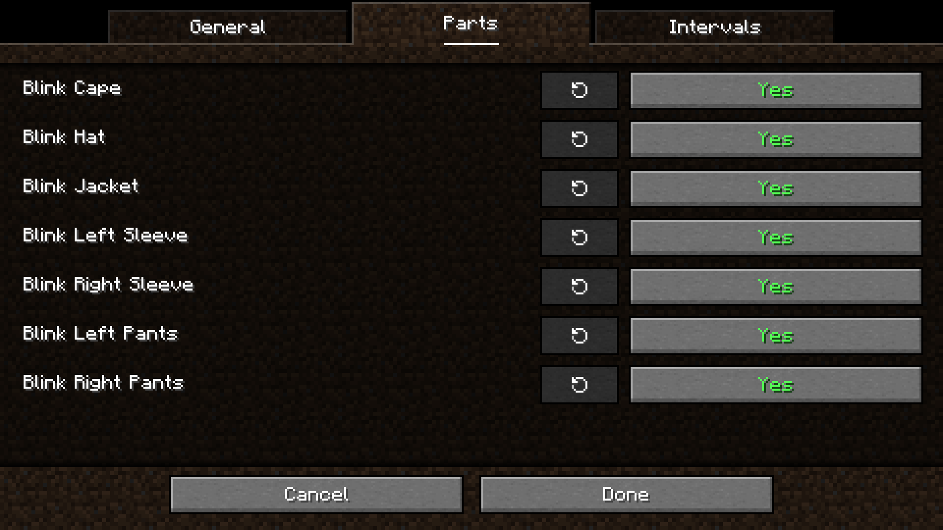 Configure every part individually