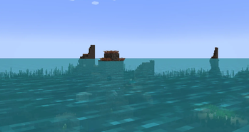 Deep Warm Ocean and Deep Coral Reef Rocks