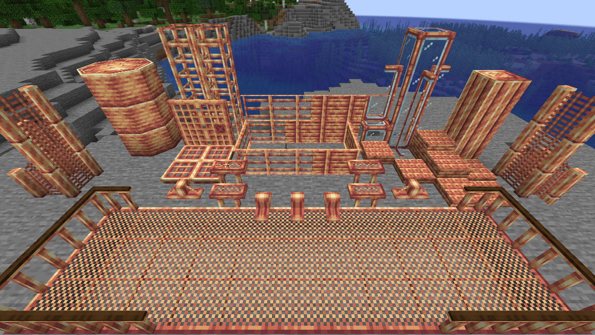 An image of the entire set of Copper blocks in Create Deco An image of the entire set of Copper blocks in Create Deco