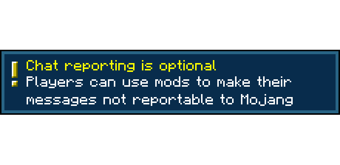 Chat reporting warning