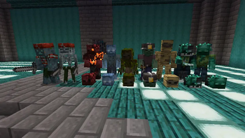 All affected mobs, as well as their heads