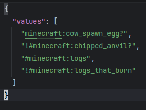 Example of abbreviated tag syntax & removing entries