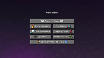 Game Menu example