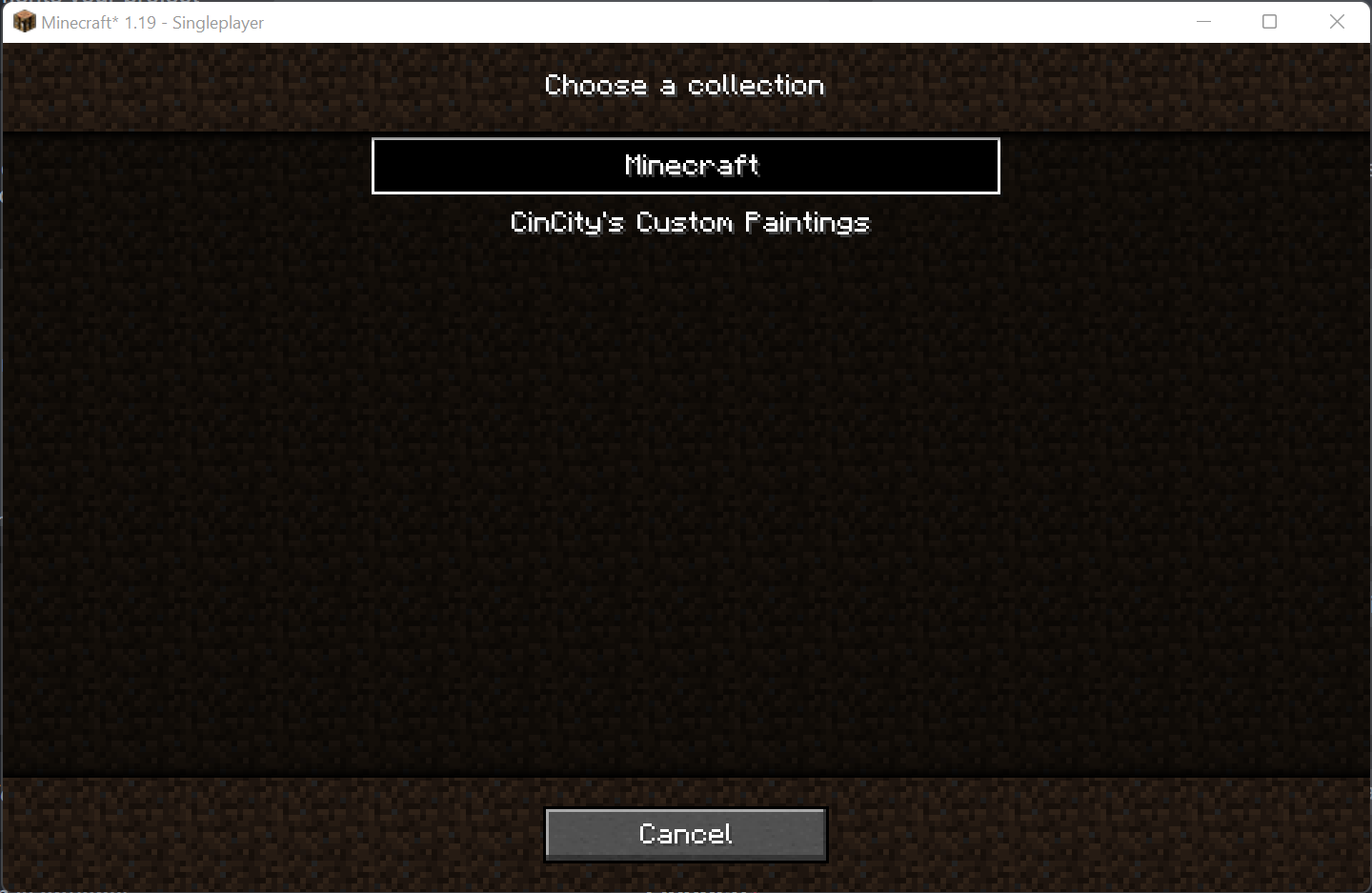 Painting picker, collection list choice